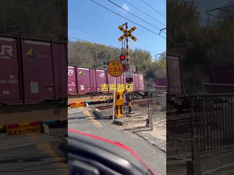 吉浜踏切に貨物来る。 サムネイル