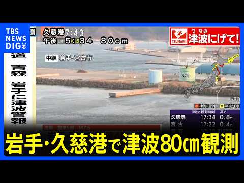 【津波観測】岩手・久慈港で80センチ　北海道・青森・岩手に津波警報（2026年4月20日）｜TBS NEWS DIG サムネイル