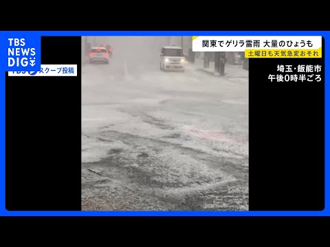 関東各地でゲリラ雷雨…埼玉では大量のひょうも　土曜日も関東から北海道にかけて雷雨のおそれ…天気急変に注意【news23…