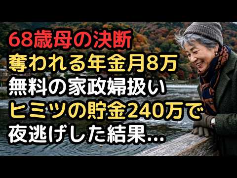 合鍵を川に投げ捨てた68歳の朝。娘夫婦の「無料の家政婦」だった私が、年金月8万・貯金240万で夜逃げした結果… サムネイル