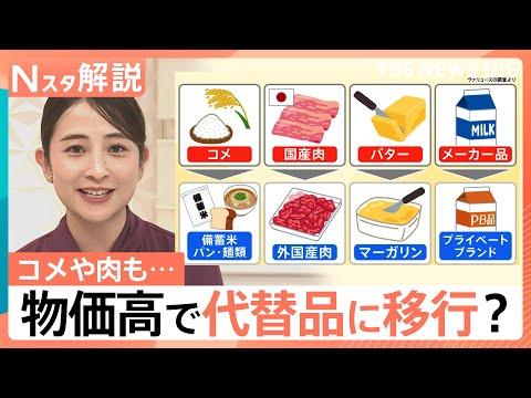 物価高で「バター」→「マーガリン」 お米や肉も“代替品”に？　来年も“値上げ”続く見通し【Nスタ解説】｜TBS NEW…