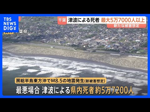 千葉県が大規模地震の被害想定を更新　県内で最大12.8mの津波を観測も　死者は最悪の場合5万7000人以上に｜TBS…