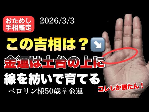 【お試し手相】運気は土台の上に線を紡ぎ育てる物←マジ名言 手相  手相占い  占い  女性  50代  60代