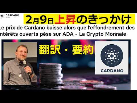 【中堅投資家】2月9日CME先物がADA下落を食い止める（翻訳・要約） サムネイル