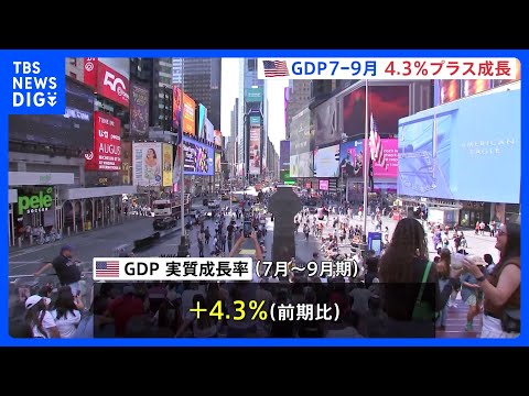 米7～9月GDP4.3%増 市場予想大きく上回る伸び　株高で高所得者層が活発な消費 トランプ大統領「関税が要因」と主張… サムネイル
