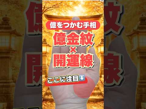【手相占い】億を掴む手相億金紋×開運線 手相 雑学 手相占い 占い サムネイル